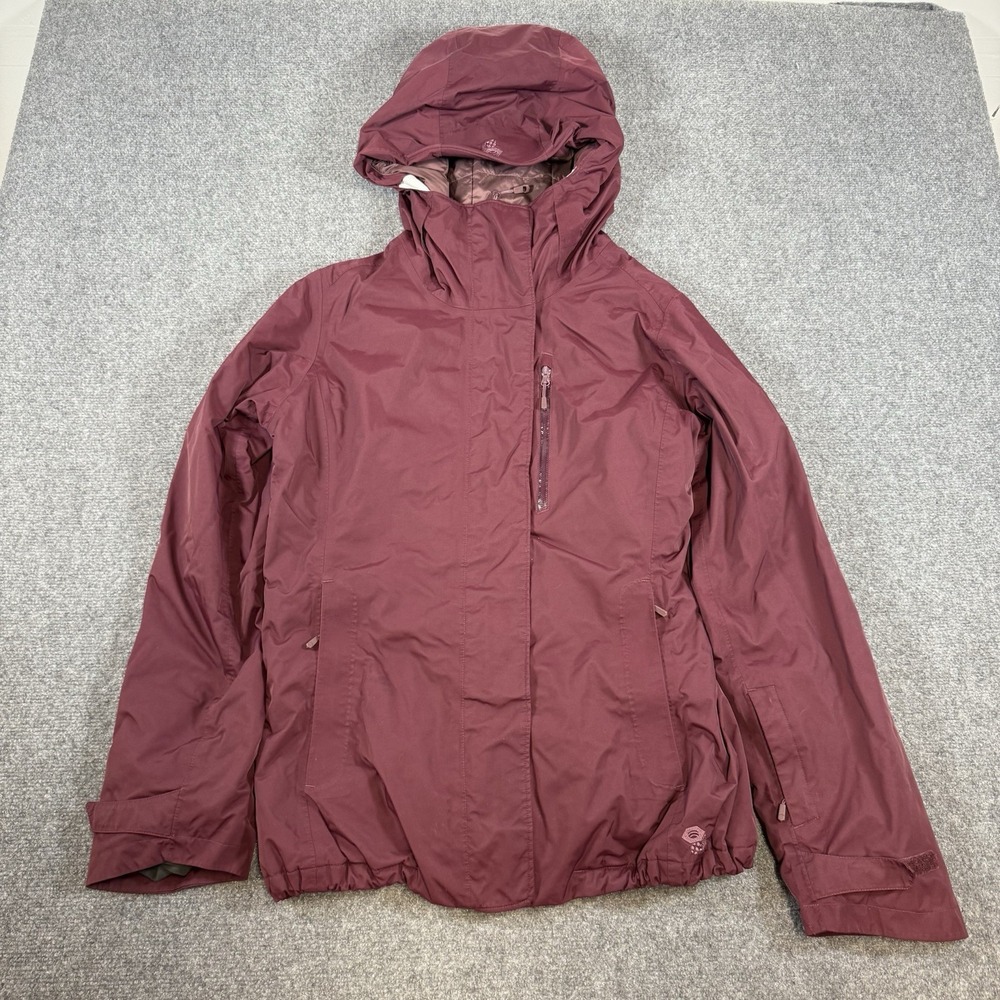 Mountain Hardwear‎ Jacket Womens XL Maroon Hooded DRY.Q Thermal Outdoor Full Zip